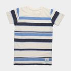 Boys Light Blue Cotton Blend Crew Neck Casual T-Shirt, Light Blue, small