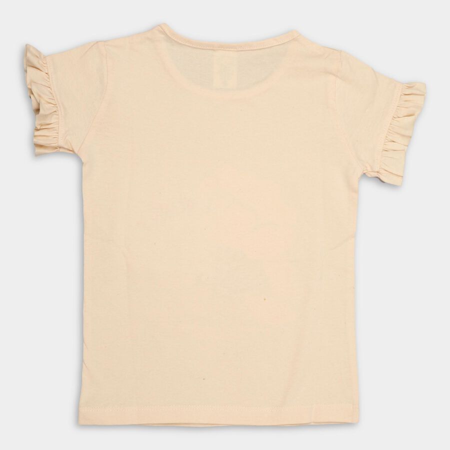 Girls' 100% Cotton T-Shirt , Beige, large image number null