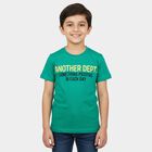 Boys' Half Sleeves T-Shirt, गहरा हरा, small