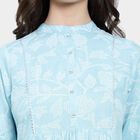 All Over Print Flared Kurta, हल्का नीला, small image number null