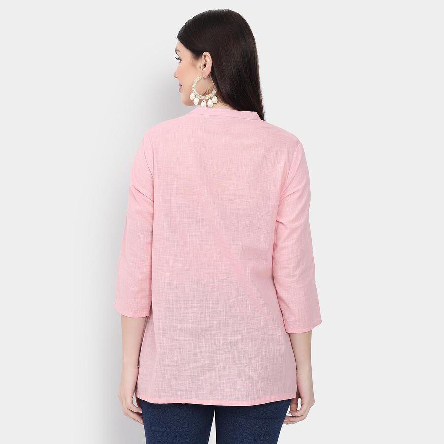 Ladies' 100% Cotton Kurti, हल्का गुलाबी, large image number null
