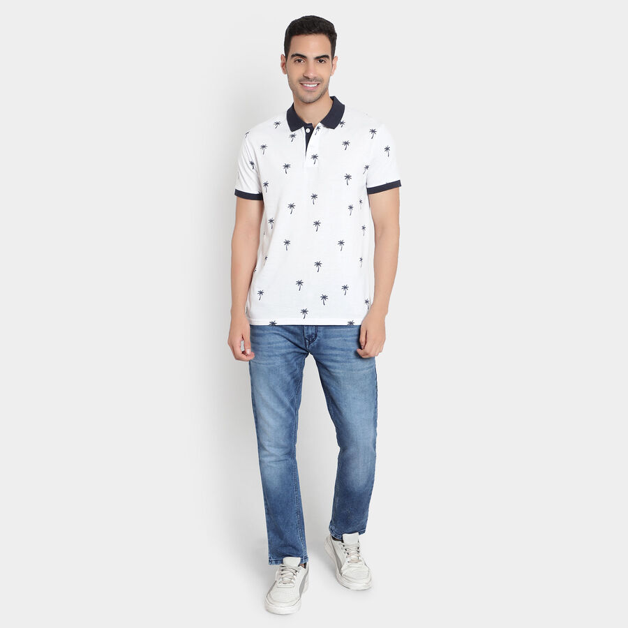 Printed Polo Shirt, White, large image number null