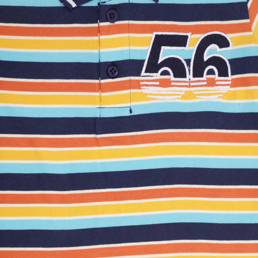 Boys' Half Sleeves T-Shirt, Navy Blue, large image number null
