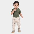 Infants Beige Jogger Graphic Printed Cotton Pyjama, गहरा पीला, small