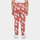 Girls Pink Regular Fit Floral Printed Pyjama, Light Pink, small