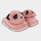 Kids Soft Dusty Pink Fur Slip-On Winter Slippers, गुलाबी, small image number null
