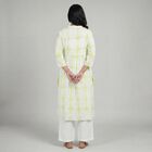 Women's Mint Green Notch Neck Printed Straight Kurta, Light Green, small