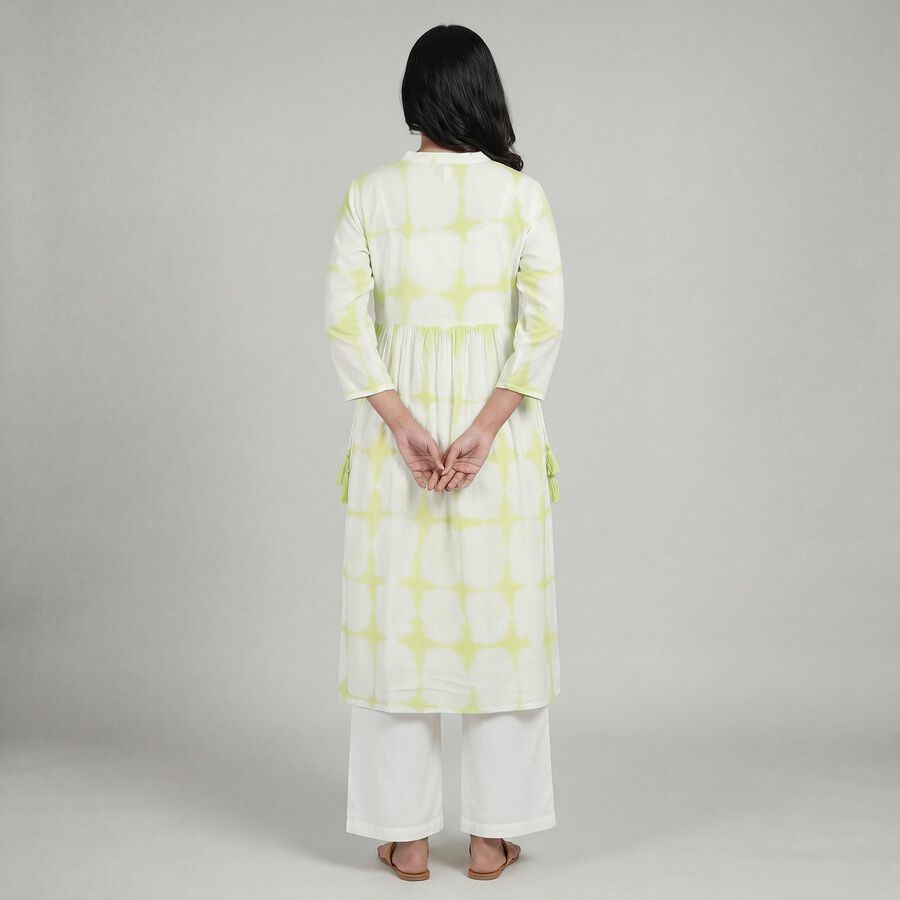 Women's Mint Green Notch Neck Printed Straight Kurta, Light Green, large