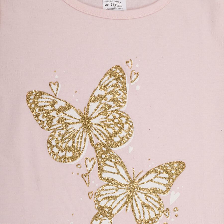 Girls' 100% Cotton T-Shirt , Light Pink, large image number null