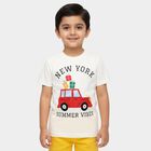 Boys' Half Sleeves T-Shirt, ऑफ व्हाइट, small