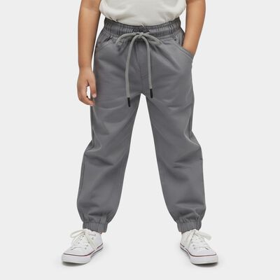 Boys' Grey Regular Fit Elastic Waist Jogger Trousers