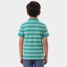 Boys Dark Green Round Neck Casual T-Shirt, Dark Green, small