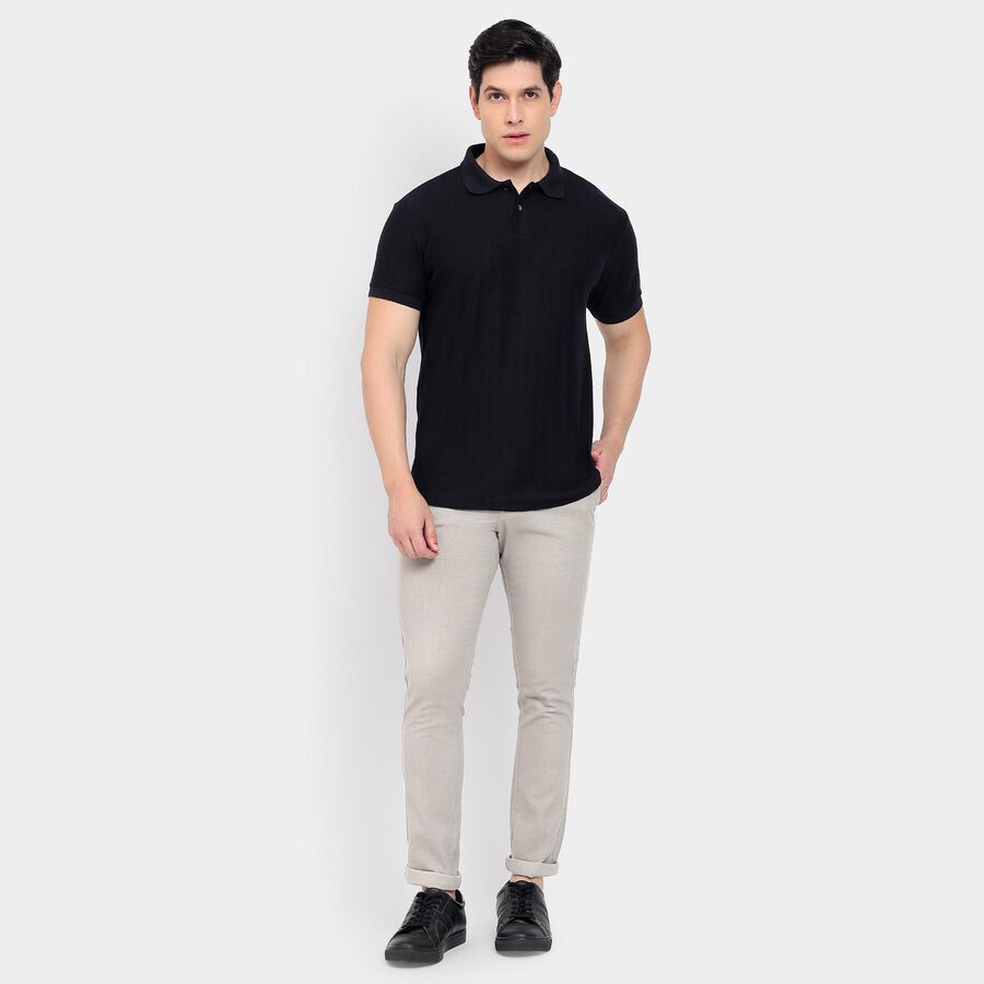 Men's Collared Half Sleeves T-Shirt, Navy Blue, large image number null