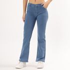 Women's Stonewashed Blue Bootcut Low-Rise Jeans, Light Blue, small image number null