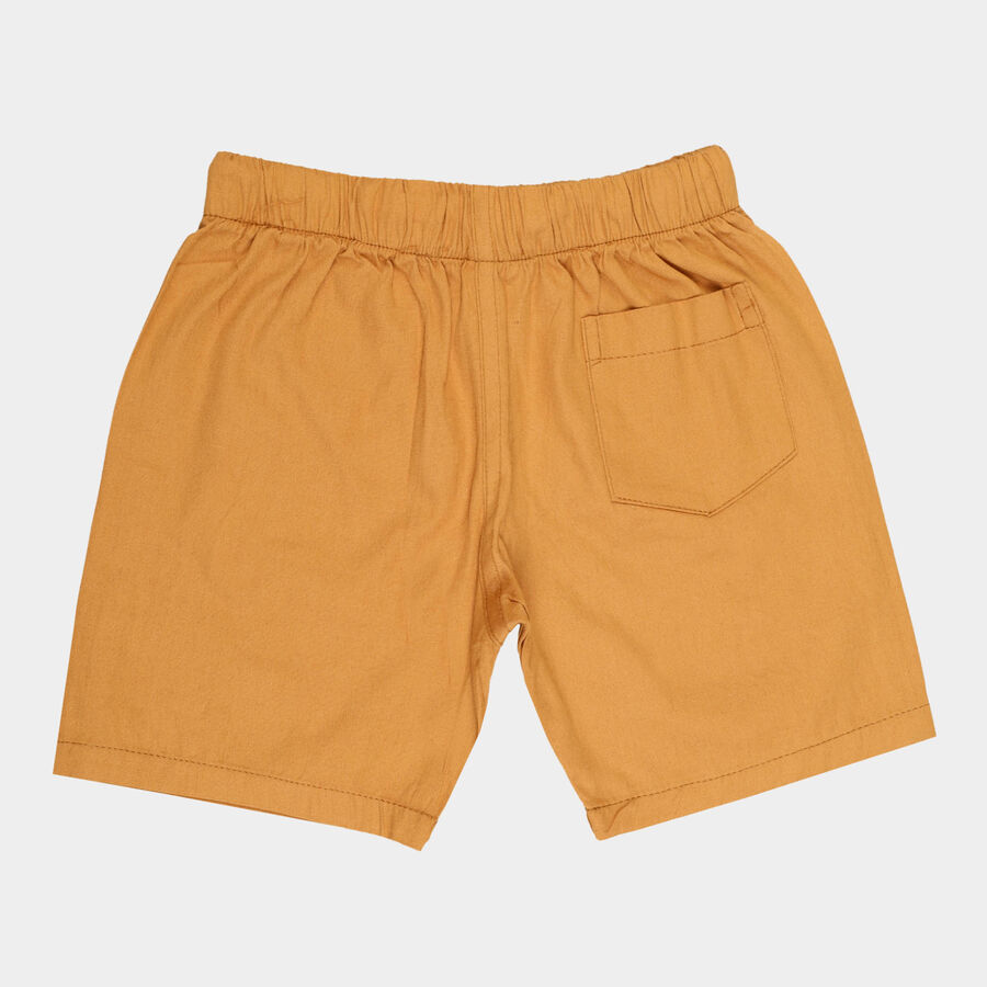 Boys Cotton Solid Bermuda, भूरा, large image number null