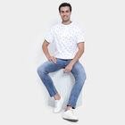 Cotton Printed Henley T-Shirt, White, small image number null