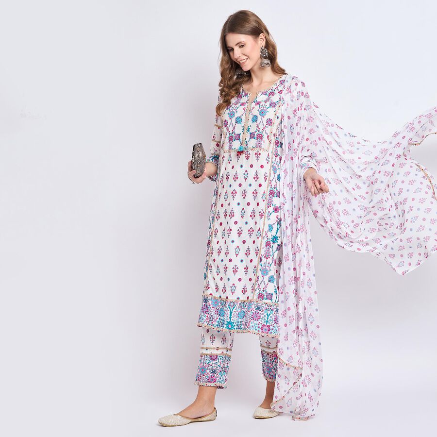 Ladies' Cotton Kurta, हल्का नीला, large image number null