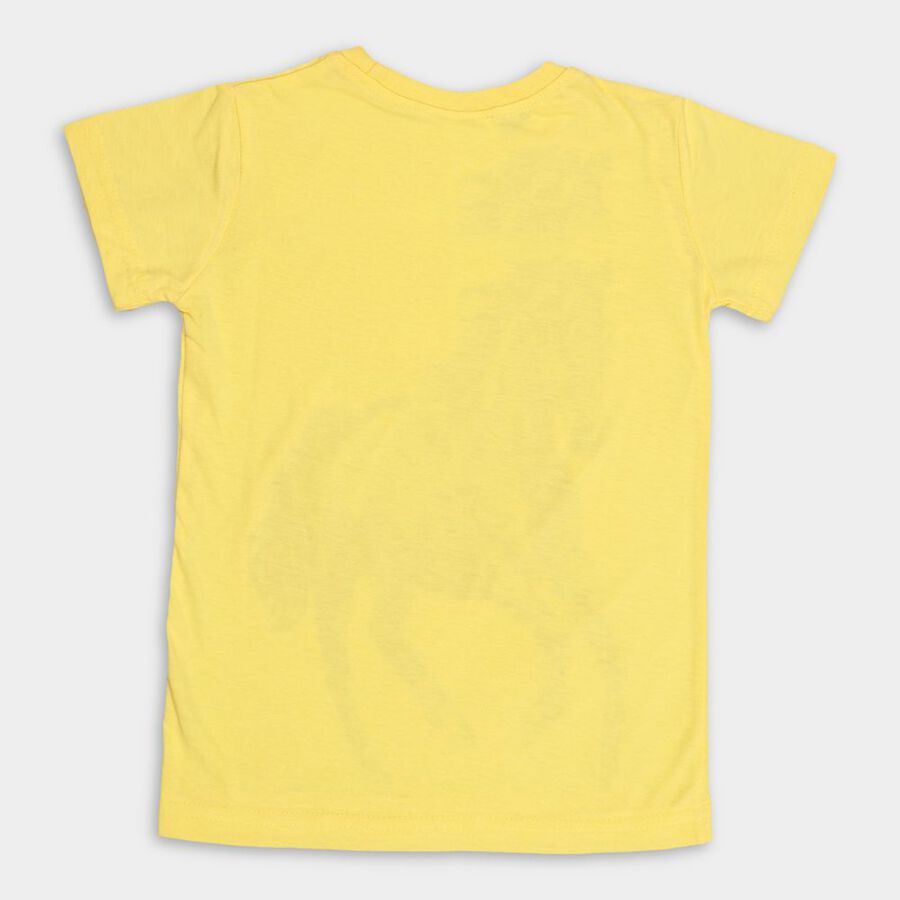 Boys' Half Sleeves T-Shirt, पीला, large image number null