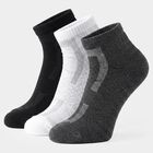 Men's Ankle Length Pack of 3 Socks ( Grey, White, Black ), काला, small