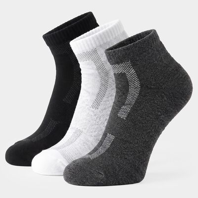Men's Ankle Length Pack of 3 Socks ( Grey, White, Black )