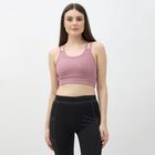 Women's Black Scoop Neck Athleisure Sports Bra, गुलाबी, small image number null