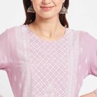 Solid Straight Kurta, बैंगनी, small image number null