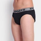 Men's100% Cotton Briefs, काला, small image number null