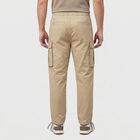 Men's Beige Slim Fit Cargo Trousers, Beige, small