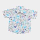 Infants Blue Cotton Half Sleeve Classic Collar Casual Shirt, Light Blue, small