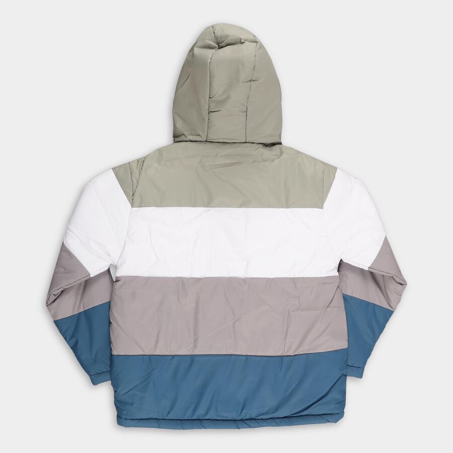 Boys' Multicolor Hooded Casual Jacket, गहरा नीला, large image number null