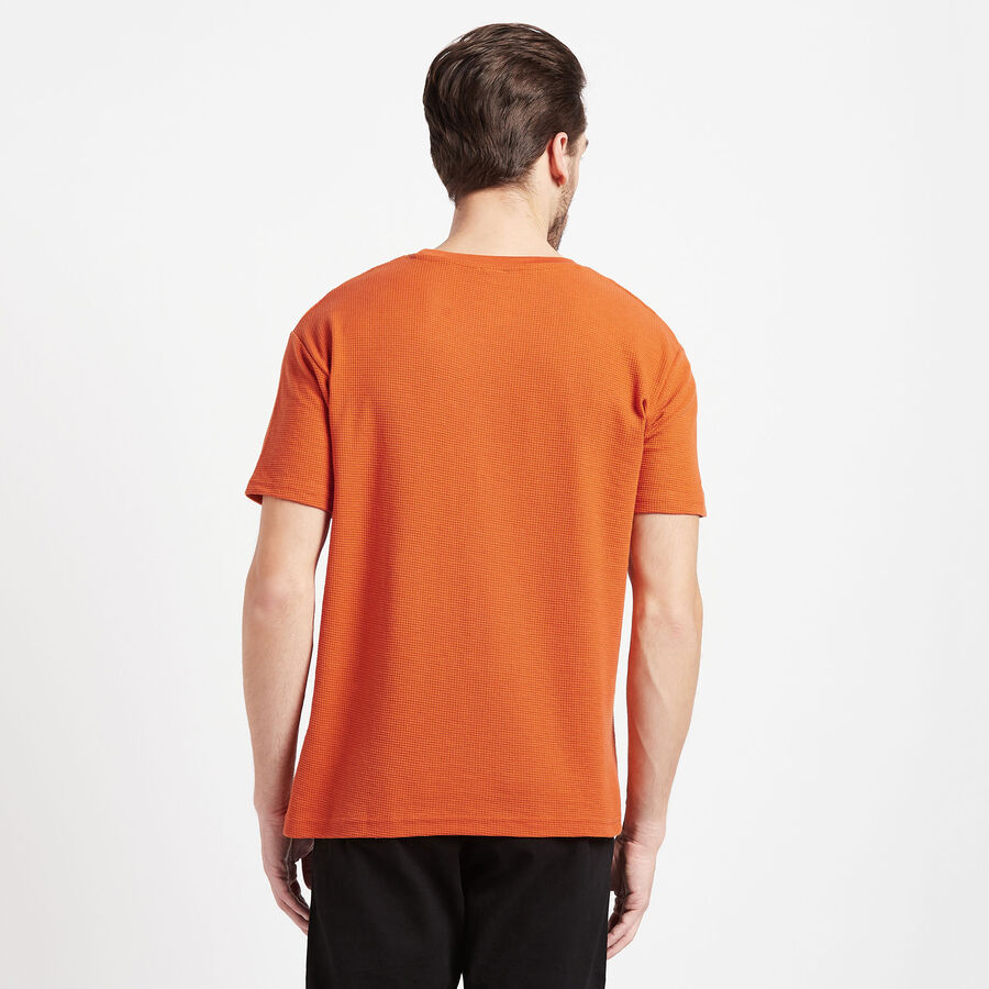 Solid Round Neck T-Shirt, Rust, large image number null