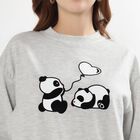 Women's Light Grey Crew Neck Casual Sweatshirt, Melange Light Grey, small image number null