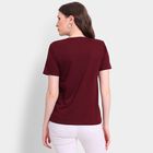 Ladies' Round Neck T-Shirt, Wine, small image number null