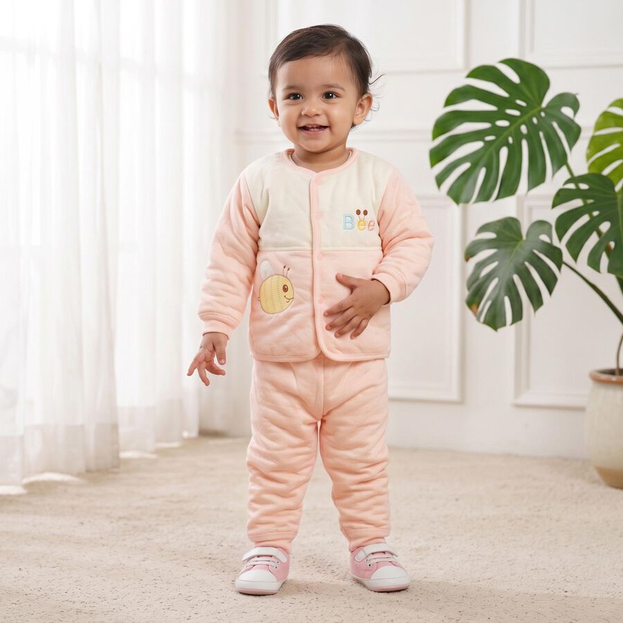 Infants' Pink Round Neck Lounge Hipster Set, Light Pink, large