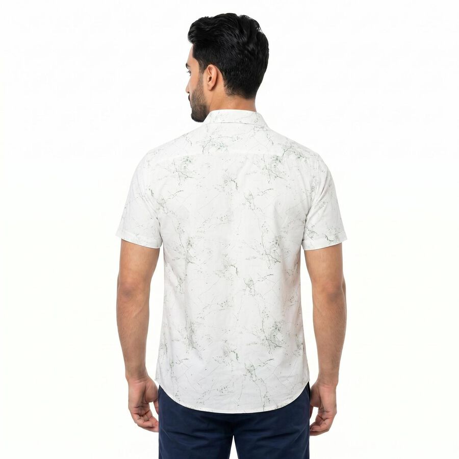 Men's Aqua Cotton Spread Collar Regular Fit Shirt, एक्वा, large