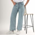 Ladies' 100% Cotton High Rise Jeans , Mid Blue, small image number null
