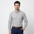 Men's Navy Blue Button-Down Collar Formal Shirt, नेवी ब्लू, small