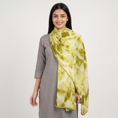 Women's Green Printed Dupatta