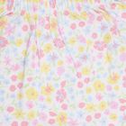 Girls' White Cotton Cap Sleeve Top and Floral Skirt Set, White, small image number null
