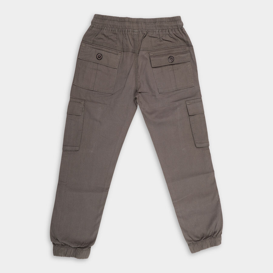Boys' Cotton Trousers, Dark Grey, large image number null
