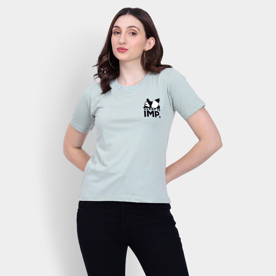 Ladies' Round Neck T-Shirt , Light Green, large image number null