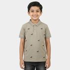 Boys Dark Grey Cotton Round Neck Casual Boys T-Shirt, गहरा ग्रे, small