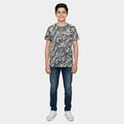 Boys Light Grey Cotton Round Neck Casual Half Sleeve T-Shirt, Light Grey, small