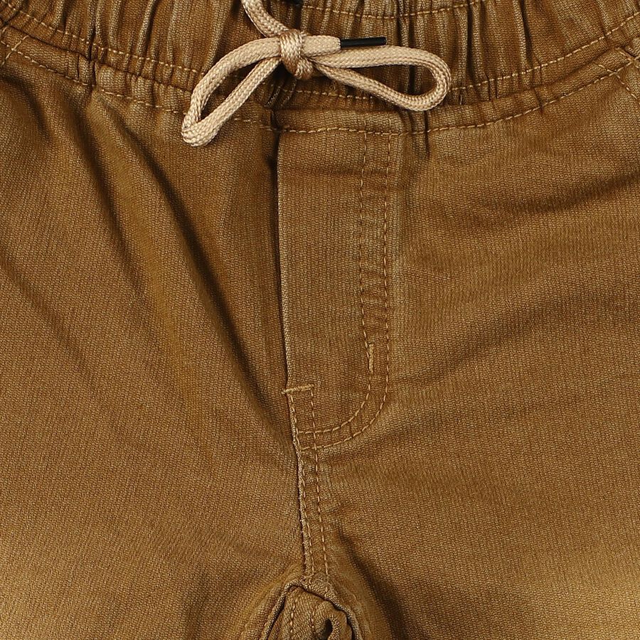 Boys Beige Jogger Fit Washed Jeans, गहरा पीला, large