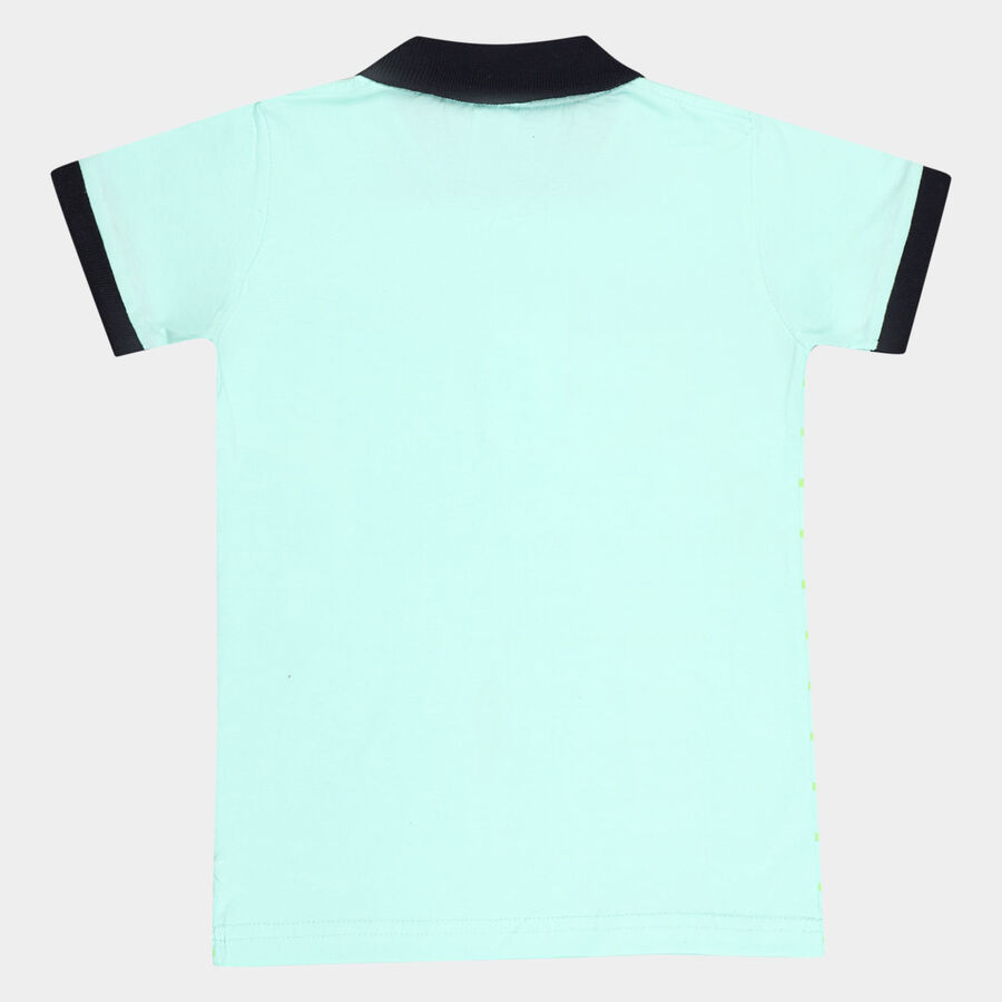 Boys Cotton T-Shirt, हल्का हरा, large image number null