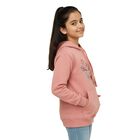 Girls Muted Dusty Pink Hooded Neck Casual Sweatshirt, Pink, small image number null