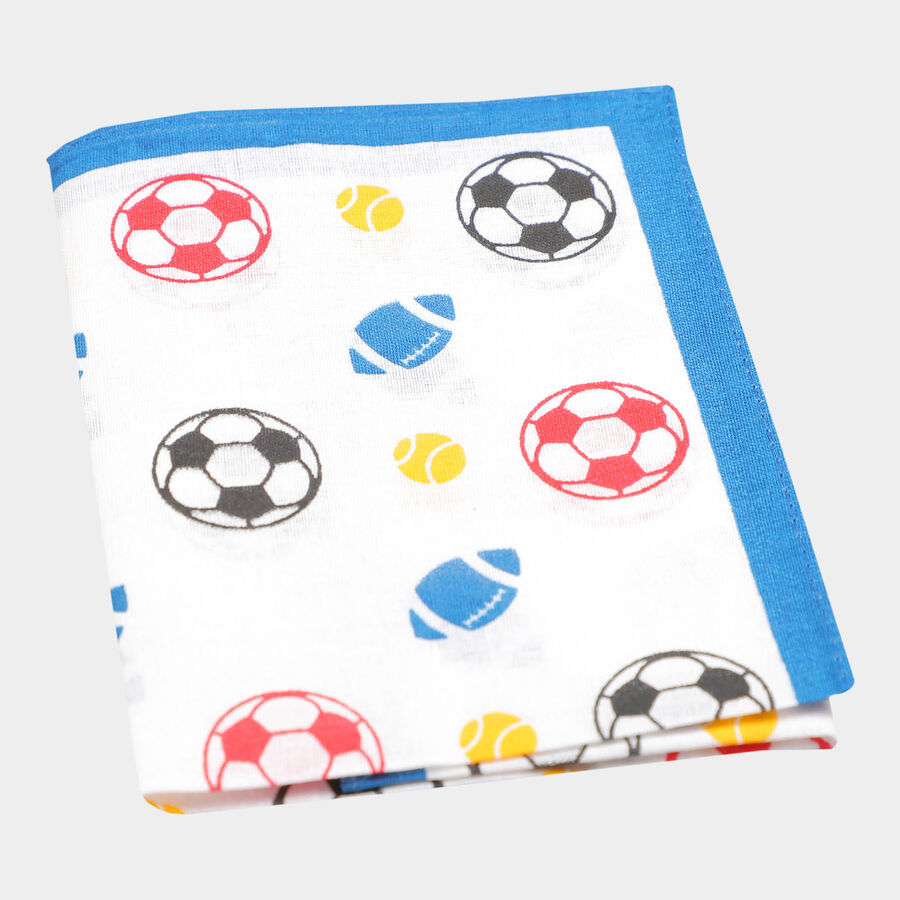Boys Cotton Handkerchief, White, large image number null