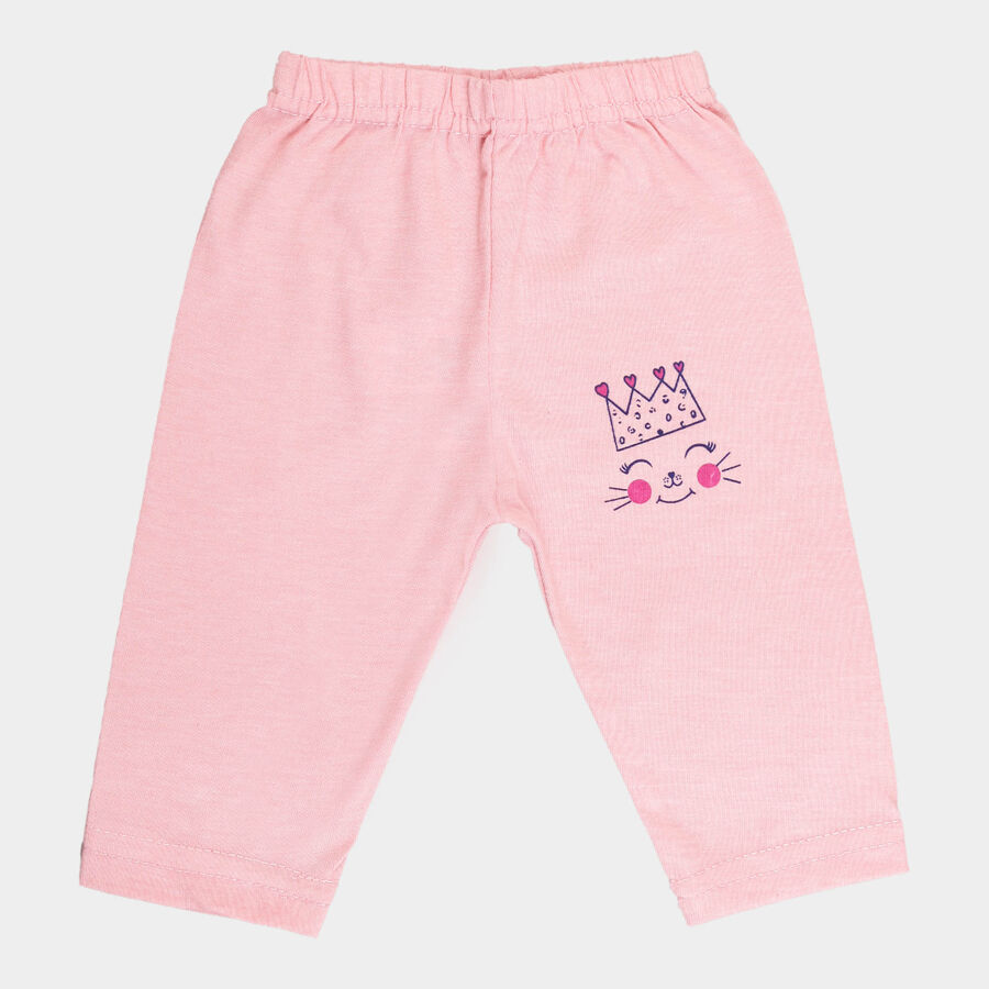 Infants Cotton Solid Pyjama, Pink, large image number null