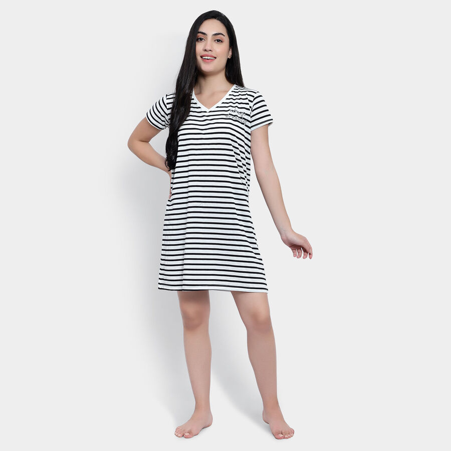 Stripes Nighty, सफ़ेद, large image number null