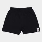 Girls Black Regular Fit Solid Shorts, काला, small